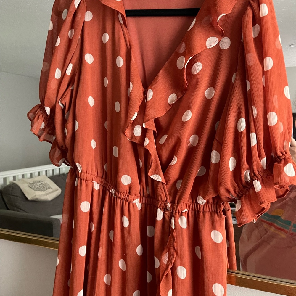 LC Lauren Conrad Ruffled Wrap Maxi Dress
